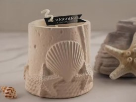 Molde silicona porta vela o maceta con caracoles